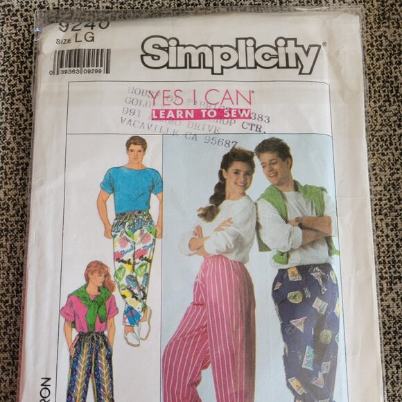 Simplicity 9240 "Yes I Can Sew" Pattern for Pull-on Pants Size Misses Large - Picture 3 of 3